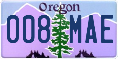 OR license plate 008MAE