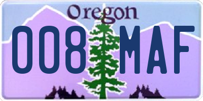 OR license plate 008MAF