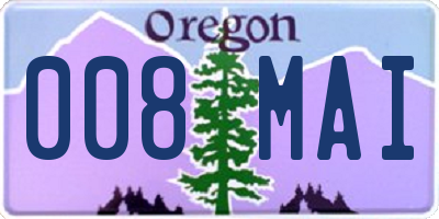 OR license plate 008MAI