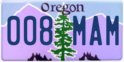 OR license plate 008MAM