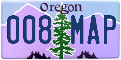 OR license plate 008MAP