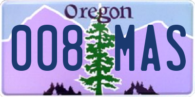 OR license plate 008MAS