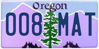 OR license plate 008MAT