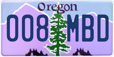 OR license plate 008MBD