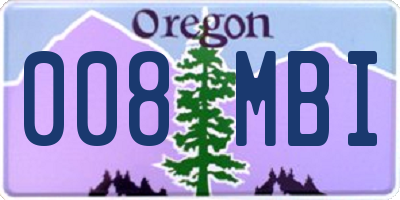 OR license plate 008MBI