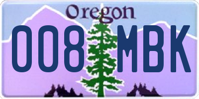 OR license plate 008MBK