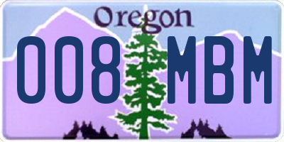 OR license plate 008MBM