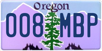 OR license plate 008MBP