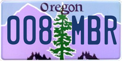 OR license plate 008MBR