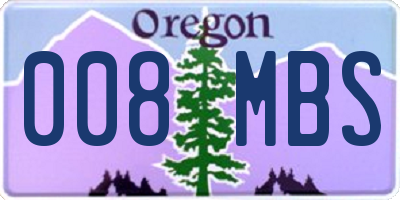 OR license plate 008MBS