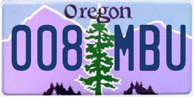 OR license plate 008MBU