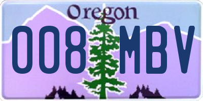 OR license plate 008MBV