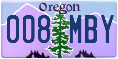 OR license plate 008MBY