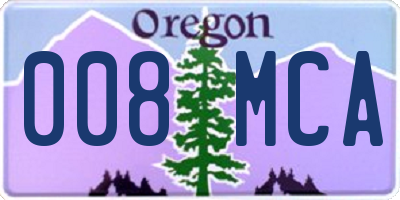 OR license plate 008MCA
