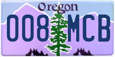 OR license plate 008MCB