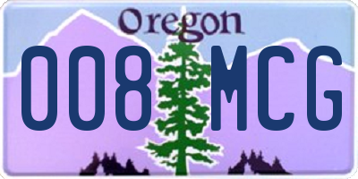 OR license plate 008MCG