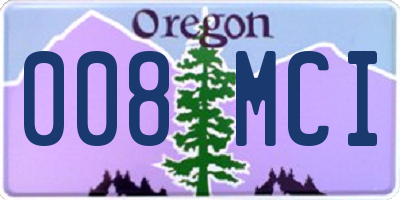 OR license plate 008MCI