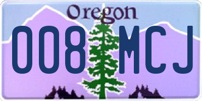 OR license plate 008MCJ