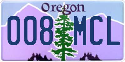 OR license plate 008MCL