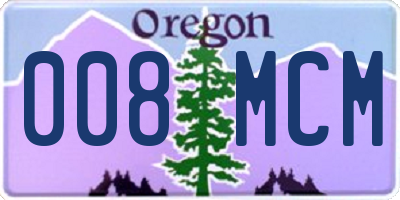 OR license plate 008MCM