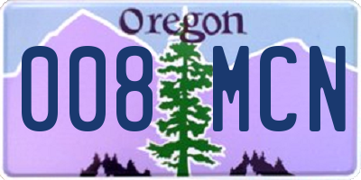 OR license plate 008MCN