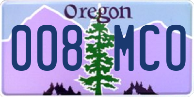 OR license plate 008MCO