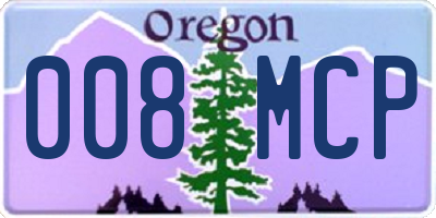 OR license plate 008MCP