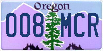 OR license plate 008MCR