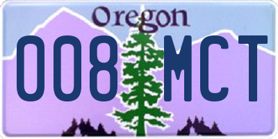 OR license plate 008MCT