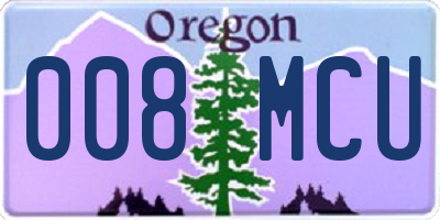 OR license plate 008MCU