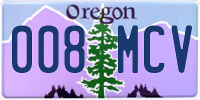 OR license plate 008MCV