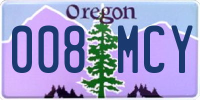 OR license plate 008MCY