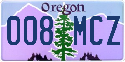 OR license plate 008MCZ