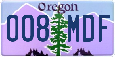 OR license plate 008MDF