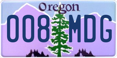 OR license plate 008MDG