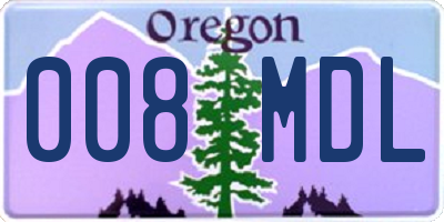 OR license plate 008MDL