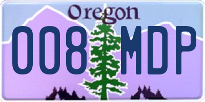 OR license plate 008MDP