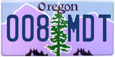 OR license plate 008MDT