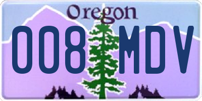 OR license plate 008MDV