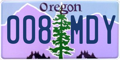 OR license plate 008MDY