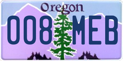 OR license plate 008MEB