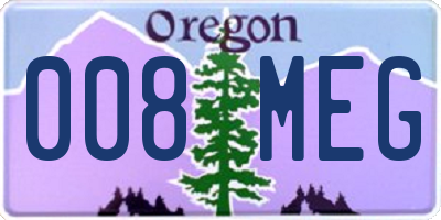 OR license plate 008MEG