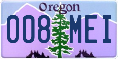 OR license plate 008MEI