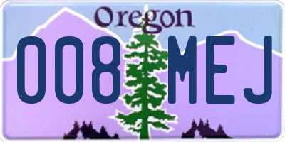 OR license plate 008MEJ