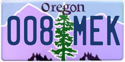 OR license plate 008MEK
