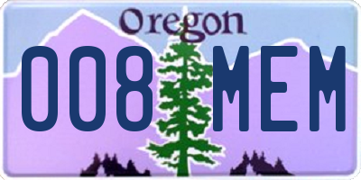 OR license plate 008MEM