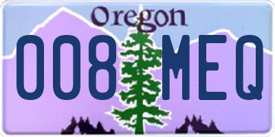 OR license plate 008MEQ