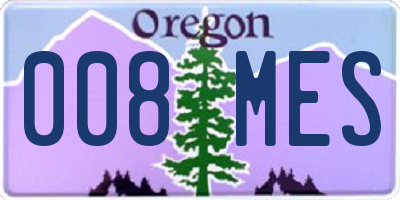 OR license plate 008MES