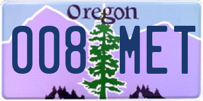 OR license plate 008MET