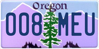 OR license plate 008MEU